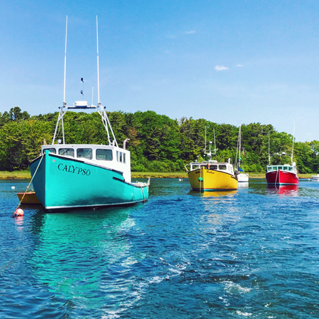 lobster boats in the kennebunk river howie guja kennebunkport maine